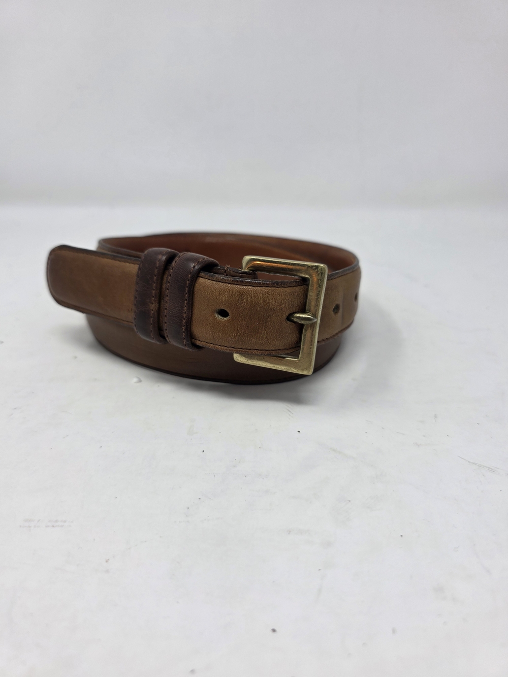 Vintage Coach NYC Made Leather Belt 7603 British Tan Solid Brass Size 36 / 90